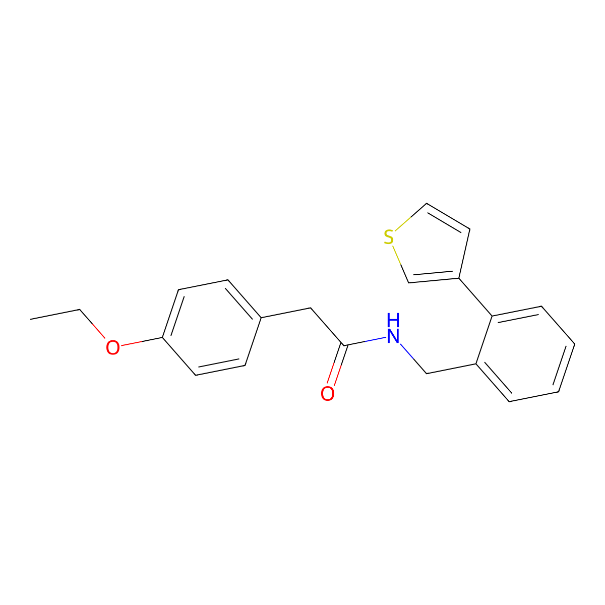 2-(4-ethoxyphenyl)-N-(2-(thiophen-3-yl)benzyl)acetamide molecular structure, CAS 1797713-36-0