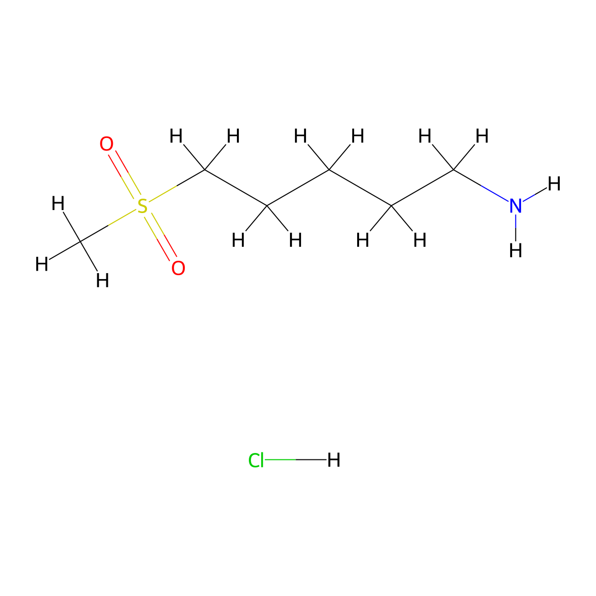 5-Methanesulfonylpentan-1-amine hydrochloride molecular structure, CAS 1797713-59-7