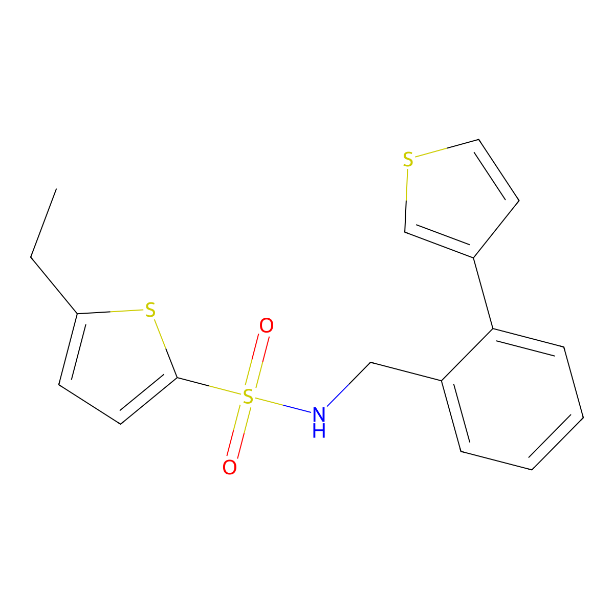 5-ethyl-N-(2-(thiophen-3-yl)benzyl)thiophene-2-sulfonamide molecular structure, CAS 1797714-09-0
