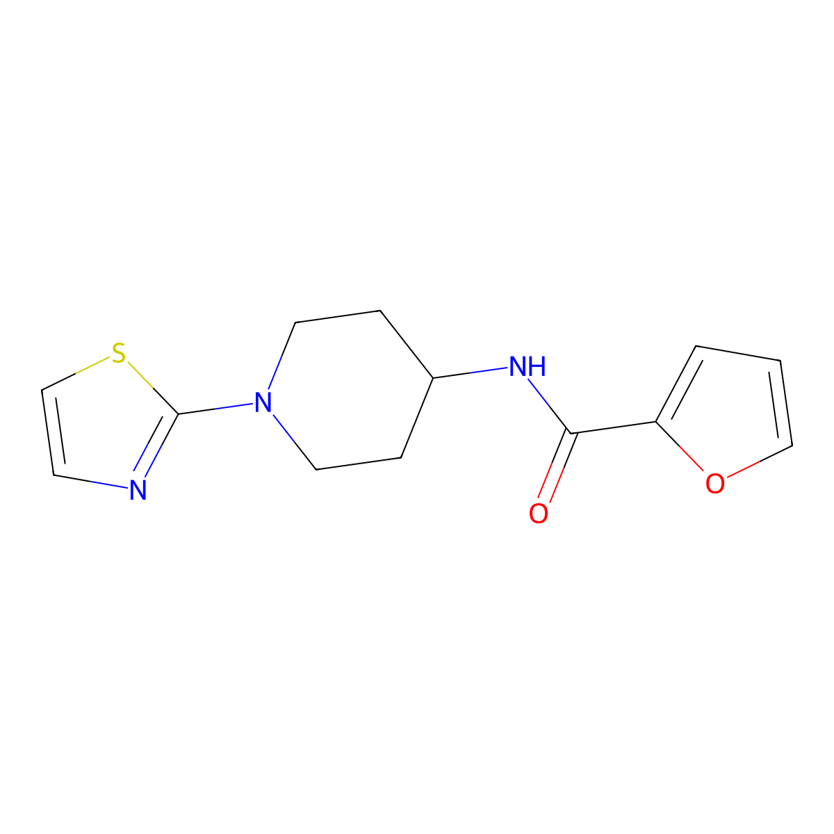 N-(1-(thiazol-2-yl)piperidin-4-yl)furan-2-carboxamide molecular structure, CAS 1797714-20-5