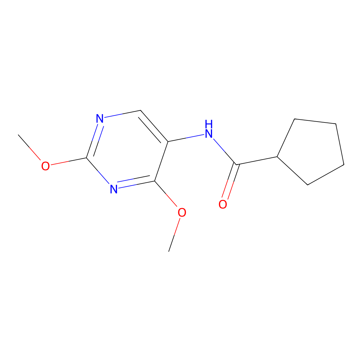 N-(2,4-dimethoxypyrimidin-5-yl)cyclopentanecarboxamide molecular structure, CAS 1797714-97-6