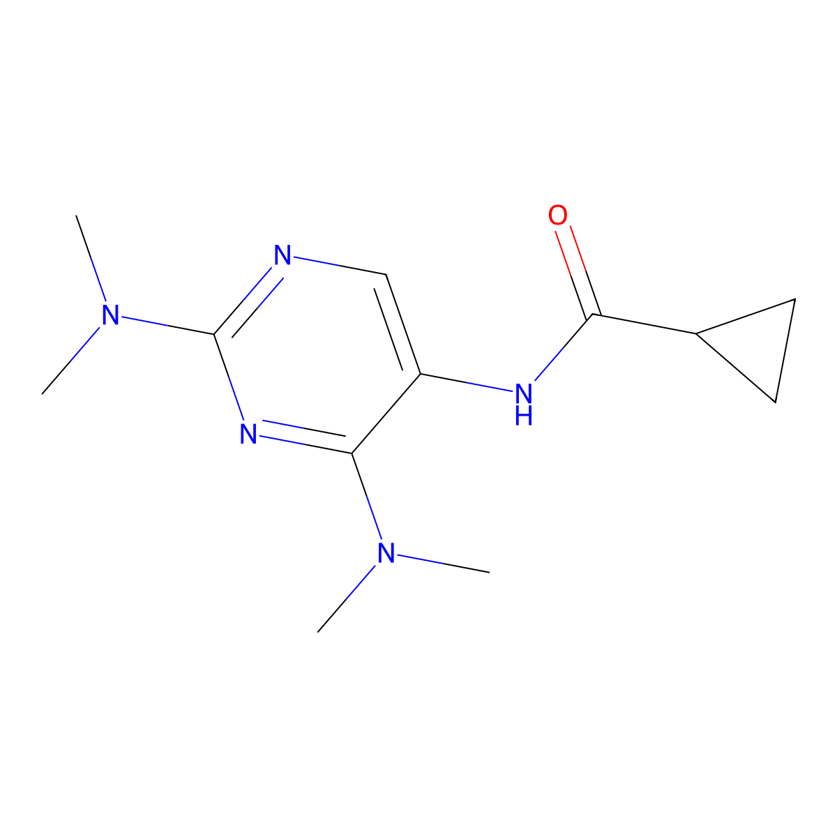 N-[2,4-Bis(dimethylamino)pyrimidin-5-YL]cyclopropanecarboxamide molecular structure, CAS 1797715-14-0