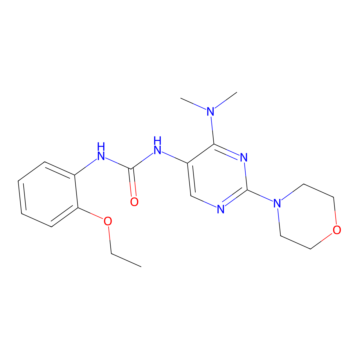 1-(4-(Dimethylamino)-2-morpholinopyrimidin-5-yl)-3-(2-ethoxyphenyl)urea molecular structure, CAS 1797715-40-2