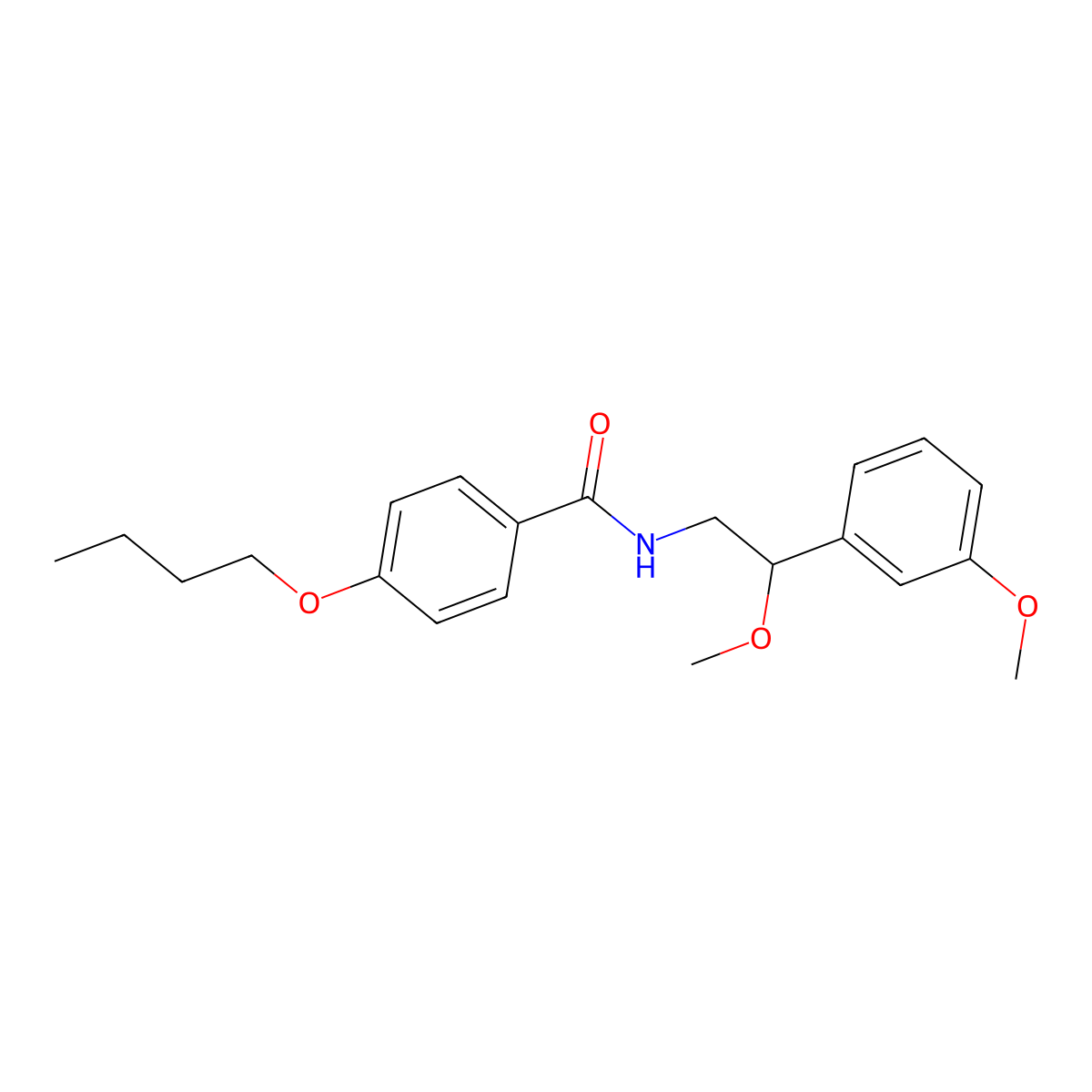 4-butoxy-N-[2-methoxy-2-(3-methoxyphenyl)ethyl]benzamide molecular structure, CAS 1797715-54-8