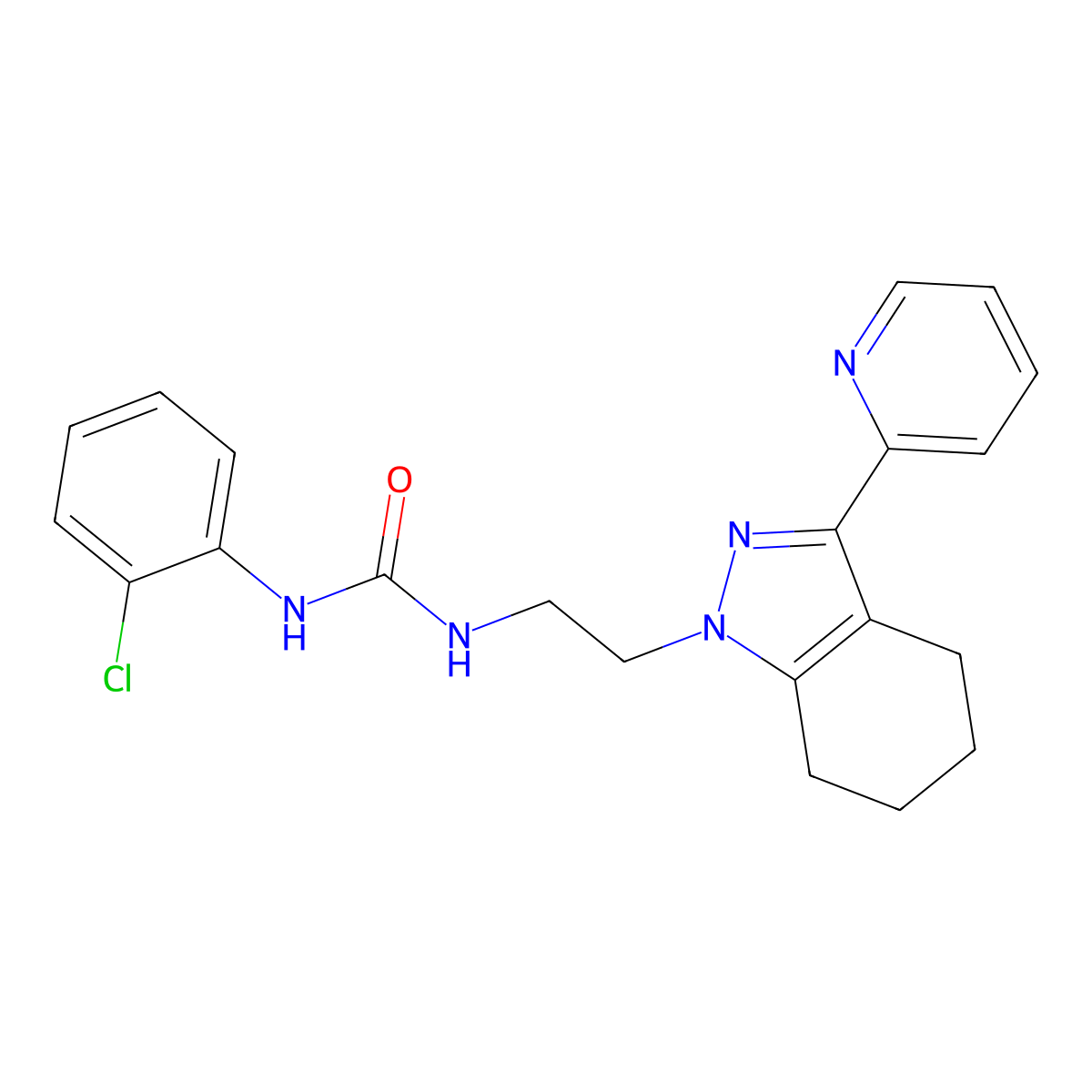 1-(2-chlorophenyl)-3-{2-[3-(pyridin-2-yl)-4,5,6,7-tetrahydro-1H-indazol-1-yl]ethyl}urea molecular structure, CAS 1797715-91-3