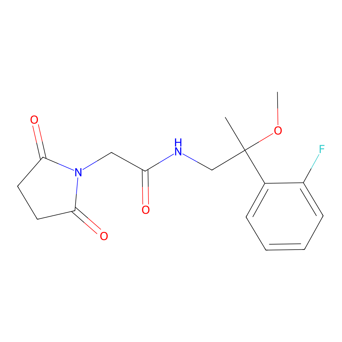 2-(2,5-Dioxopyrrolidin-1-YL)-N-[2-(2-fluorophenyl)-2-methoxypropyl]acetamide molecular structure, CAS 1797716-01-8