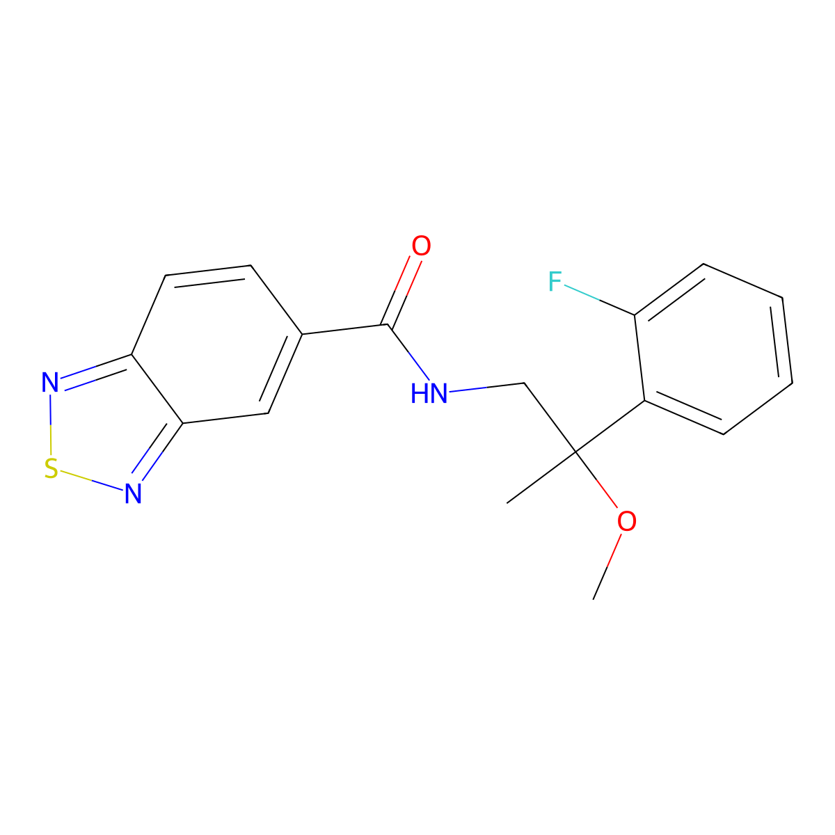 N-(2-(2-fluorophenyl)-2-methoxypropyl)benzo[c][1,2,5]thiadiazole-5-carboxamide molecular structure, CAS 1797716-09-6