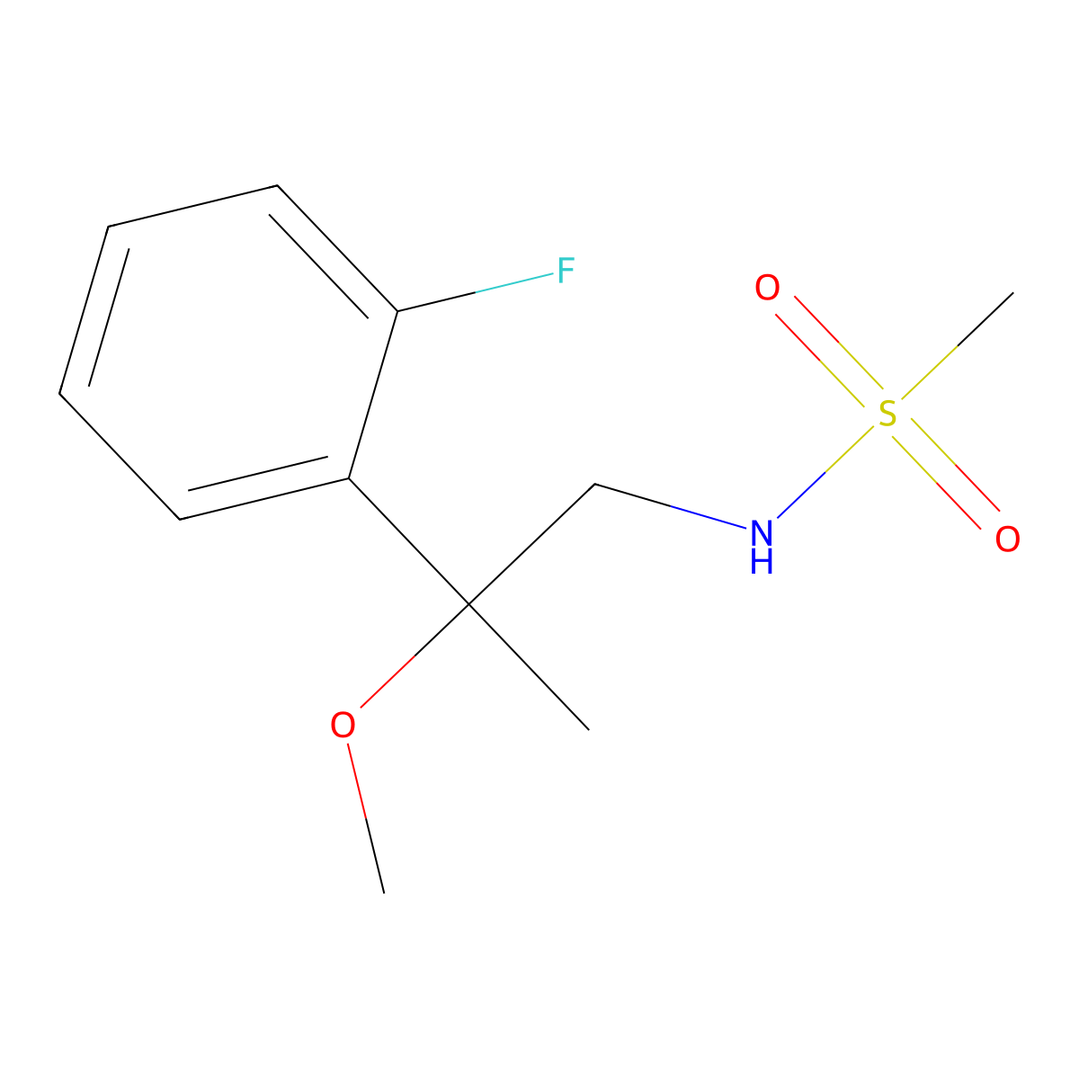 N-[2-(2-Fluorophenyl)-2-methoxypropyl]methanesulfonamide molecular structure, CAS 1797716-21-2