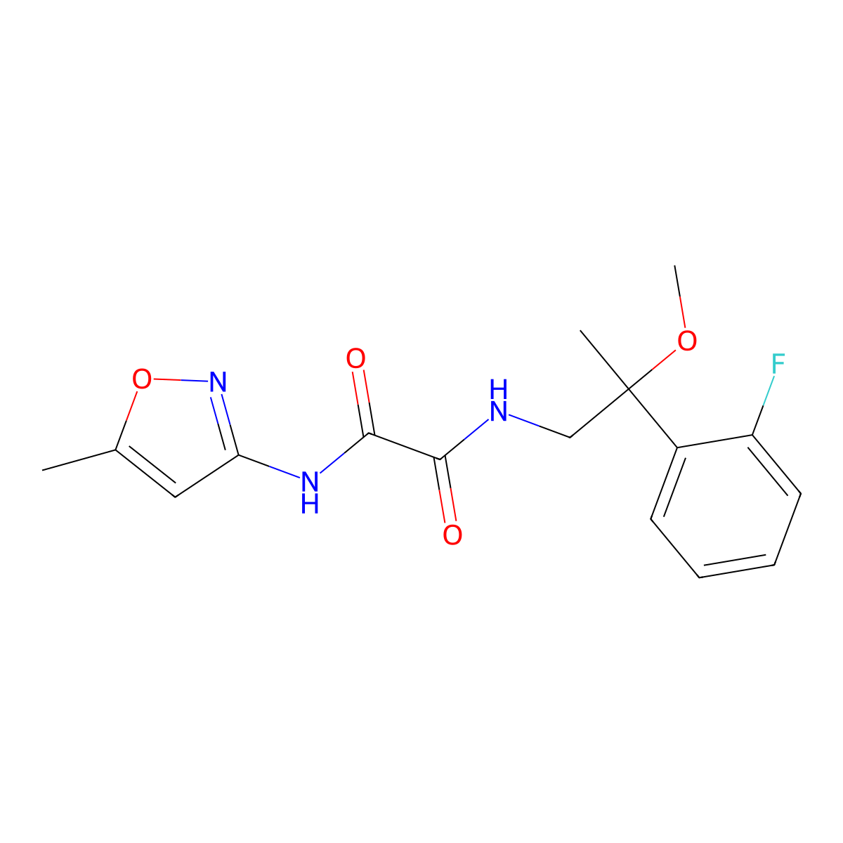 N1-(2-(2-fluorophenyl)-2-methoxypropyl)-N2-(5-methylisoxazol-3-yl)oxalamide molecular structure, CAS 1797716-31-4