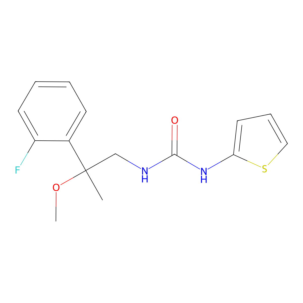 1-[2-(2-Fluorophenyl)-2-methoxypropyl]-3-(thiophen-2-YL)urea molecular structure, CAS 1797716-35-8