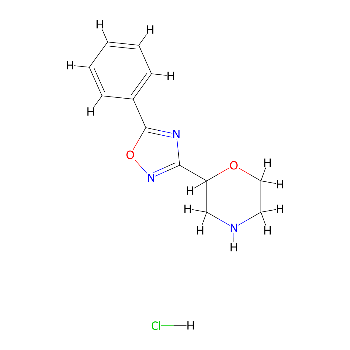 2-(5-Phenyl-1,2,4-oxadiazol-3-yl)morpholine hydrochloride molecular structure, CAS 1797716-80-3