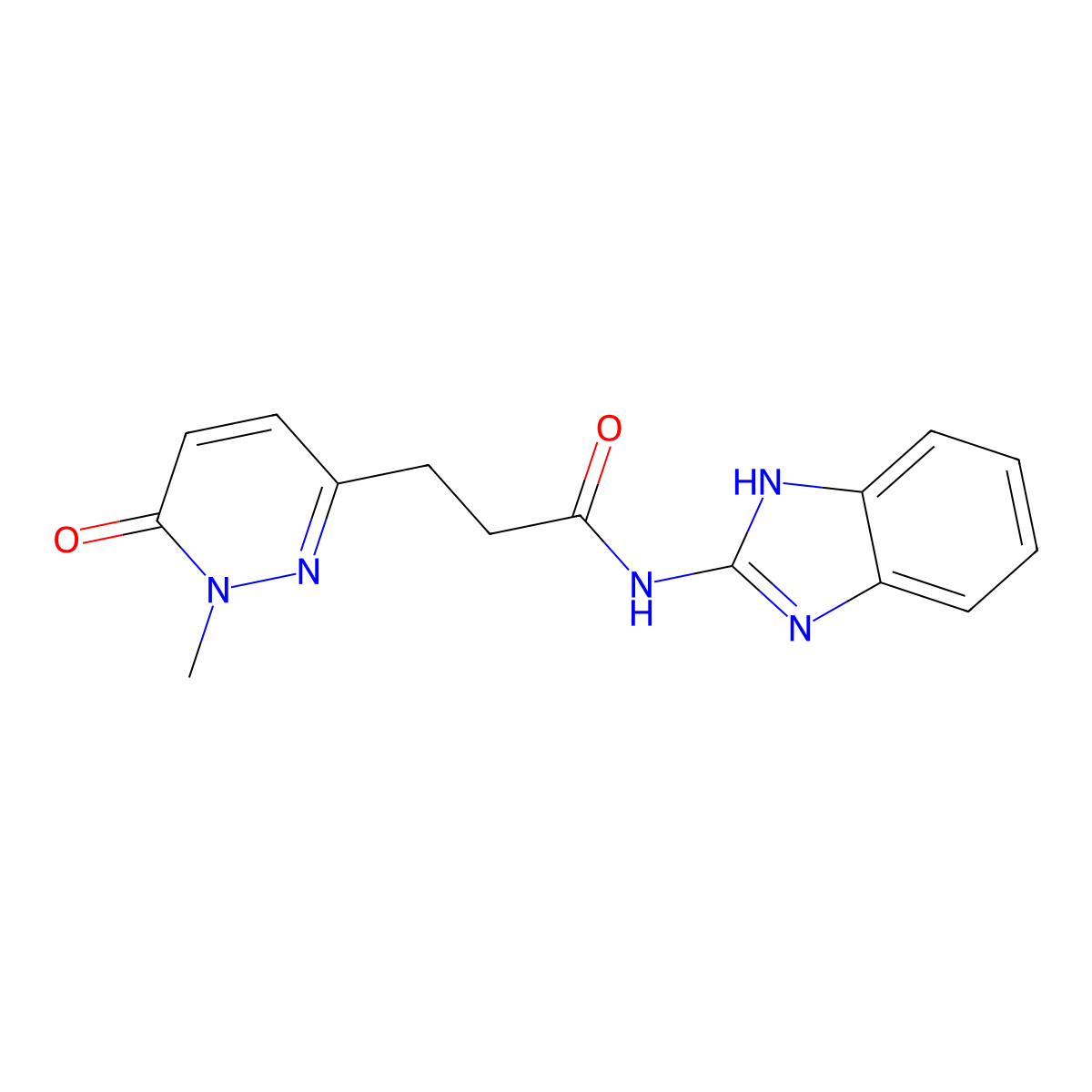 N-(1H-benzo[d]imidazol-2-yl)-3-(1-methyl-6-oxo-1,6-dihydropyridazin-3-yl)propanamide molecular structure, CAS 1797717-30-6