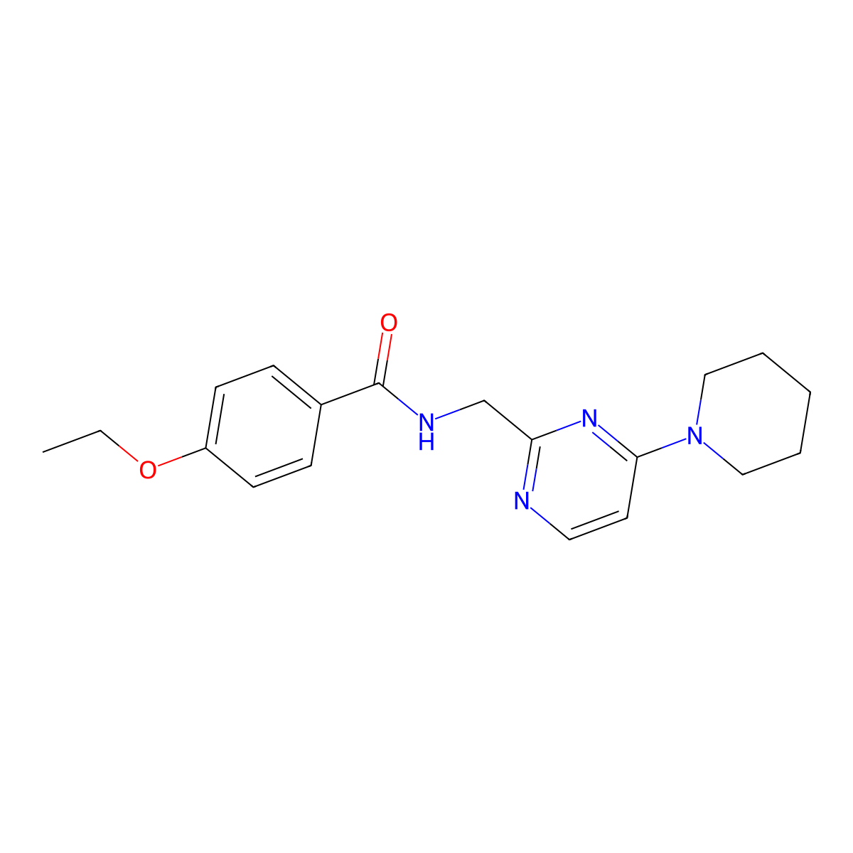 4-ethoxy-N-{[4-(piperidin-1-yl)pyrimidin-2-yl]methyl}benzamide molecular structure, CAS 1797717-93-1