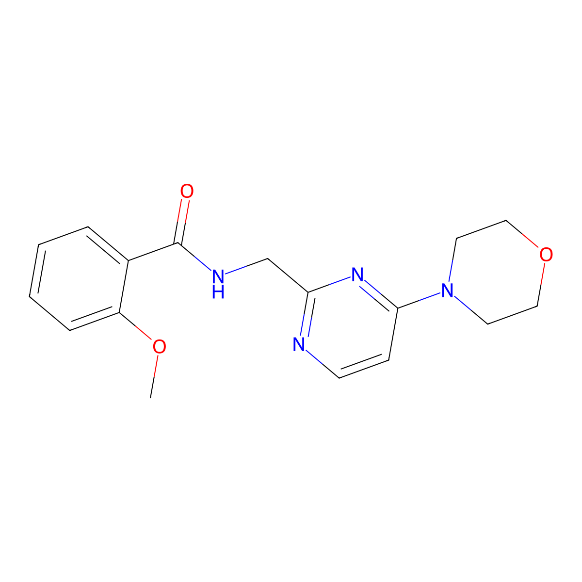 2-methoxy-N-((4-morpholinopyrimidin-2-yl)methyl)benzamide molecular structure, CAS 1797718-05-8