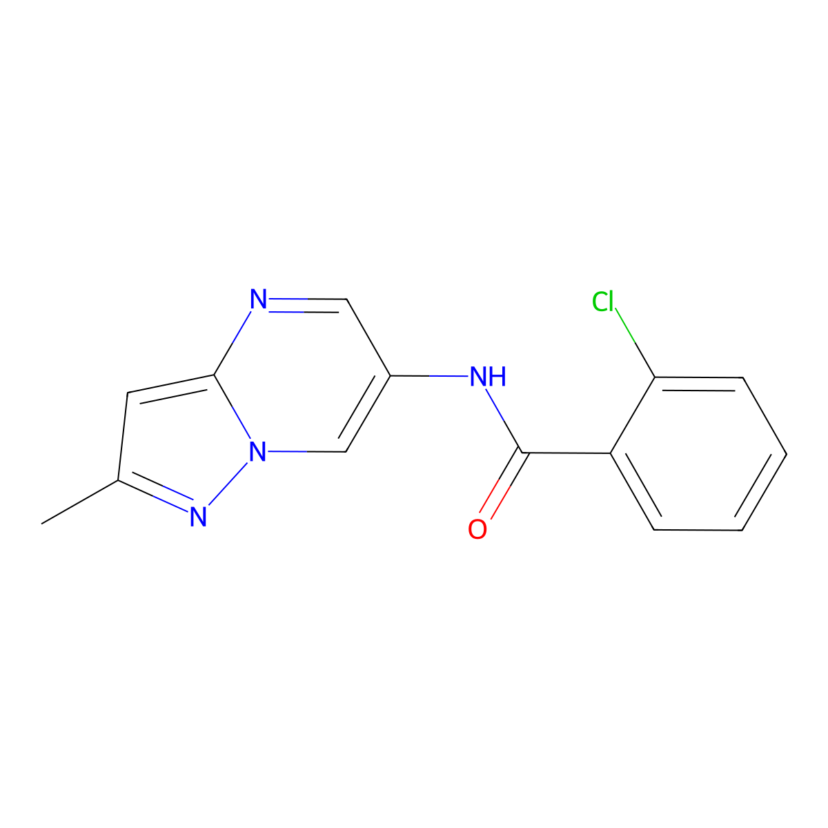 2-chloro-N-(2-methylpyrazolo[1,5-a]pyrimidin-6-yl)benzamide molecular structure, CAS 1797718-22-9