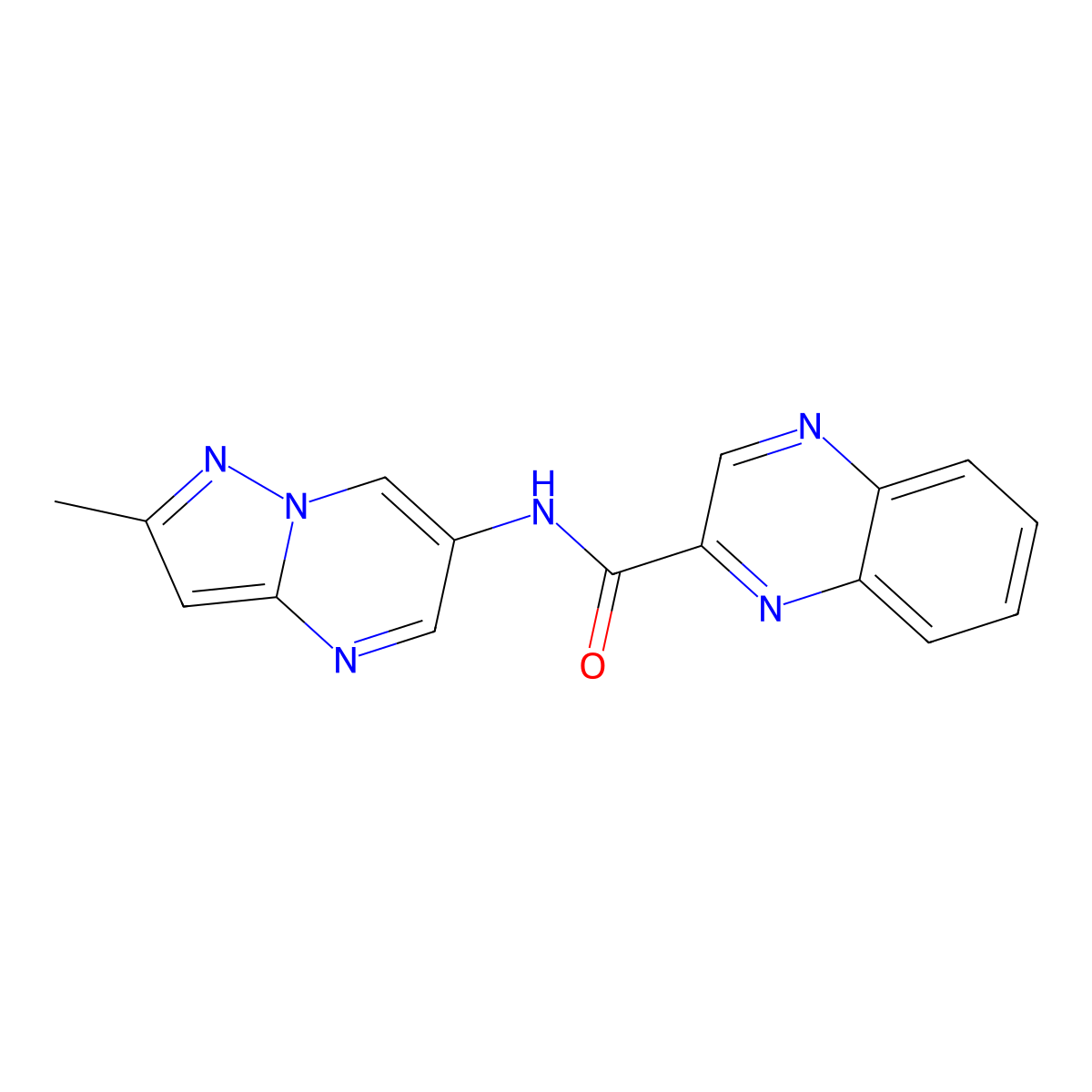 N-(2-methylpyrazolo[1,5-a]pyrimidin-6-yl)quinoxaline-2-carboxamide molecular structure, CAS 1797718-28-5