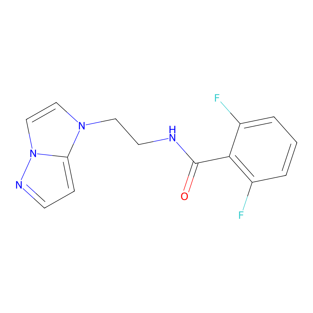 N-(2-(1H-imidazo[1,2-b]pyrazol-1-yl)ethyl)-2,6-difluorobenzamide molecular structure, CAS 1797718-70-7