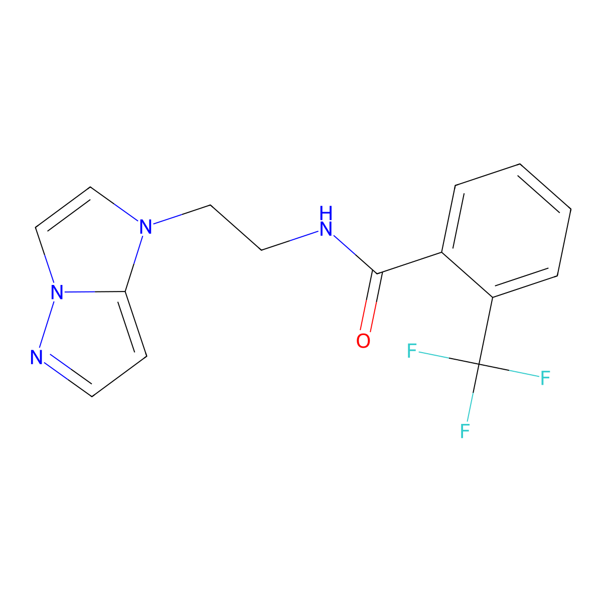 N-(2-(1H-imidazo[1,2-b]pyrazol-1-yl)ethyl)-2-(trifluoromethyl)benzamide molecular structure, CAS 1797718-85-4