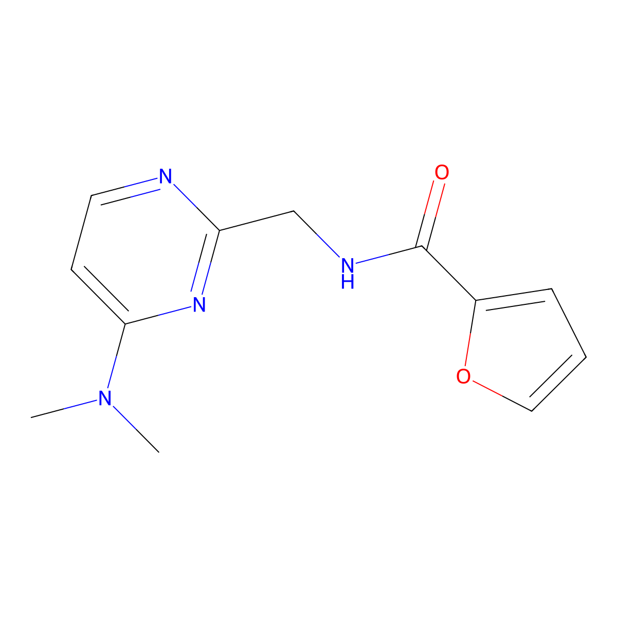 N-((4-(dimethylamino)pyrimidin-2-yl)methyl)furan-2-carboxamide molecular structure, CAS 1797718-95-6