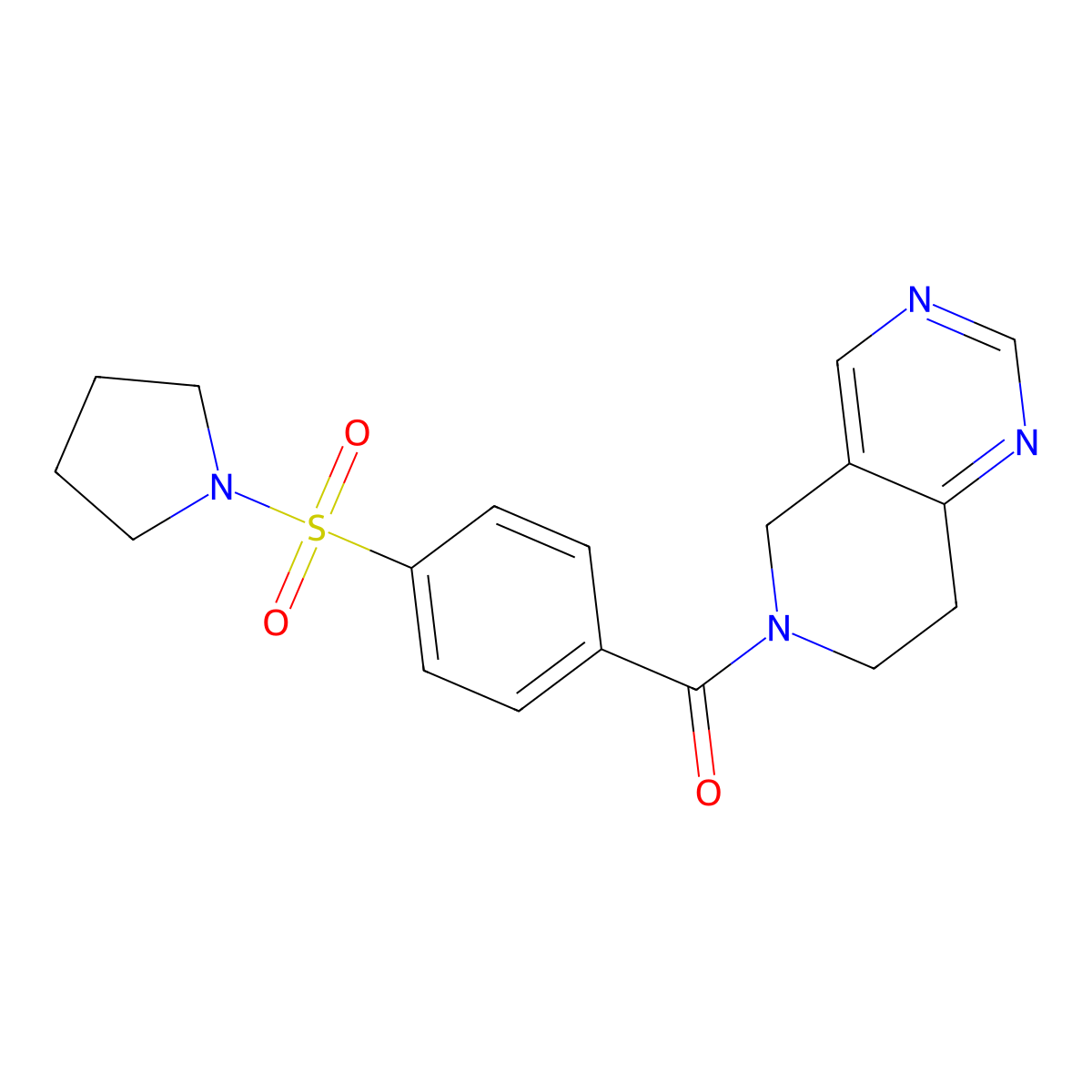 (7,8-dihydropyrido[4,3-d]pyrimidin-6(5H)-yl)(4-(pyrrolidin-1-ylsulfonyl)phenyl)methanone molecular structure, CAS 1797718-98-9