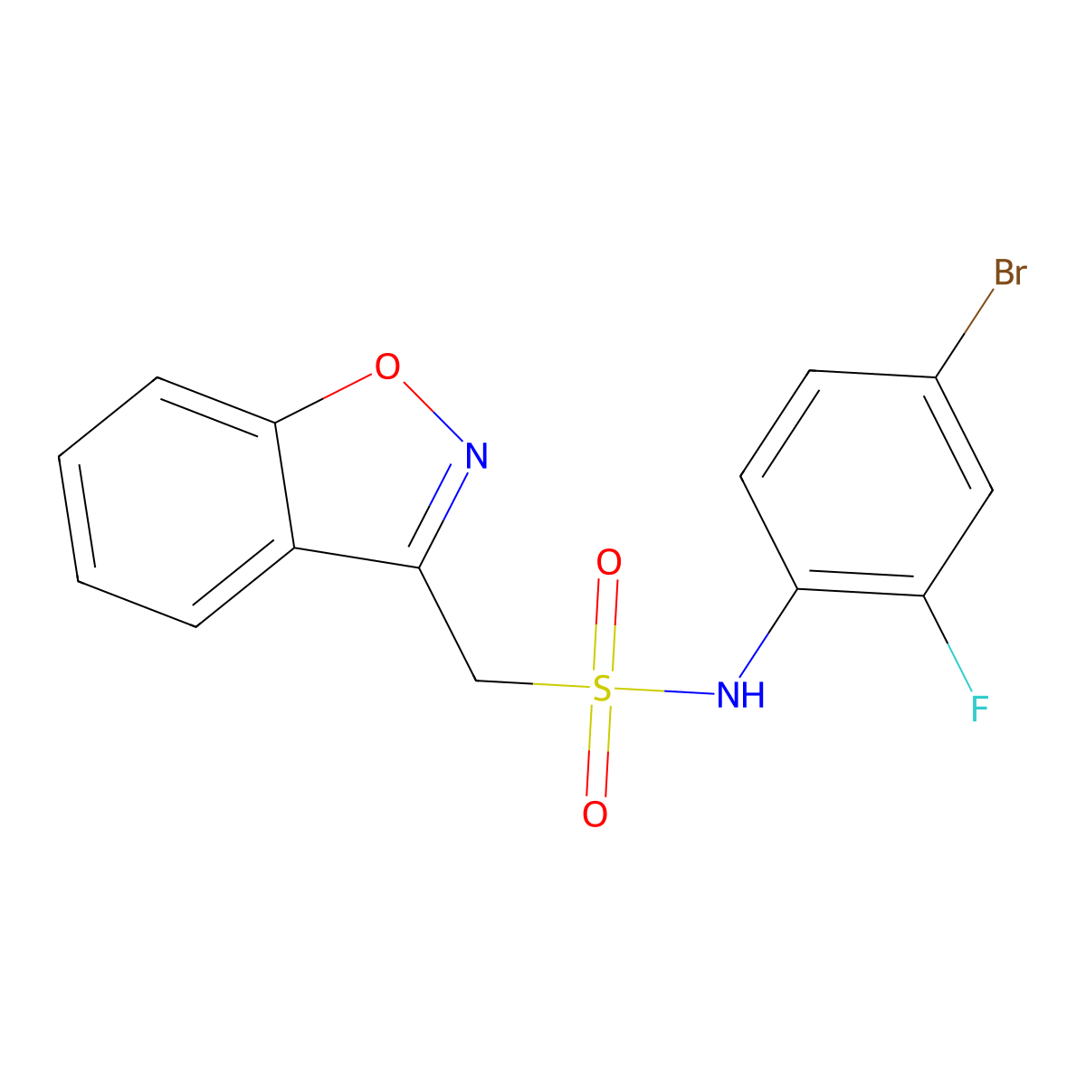 1-(benzo[d]isoxazol-3-yl)-N-(4-bromo-2-fluorophenyl)methanesulfonamide molecular structure, CAS 1797719-07-3