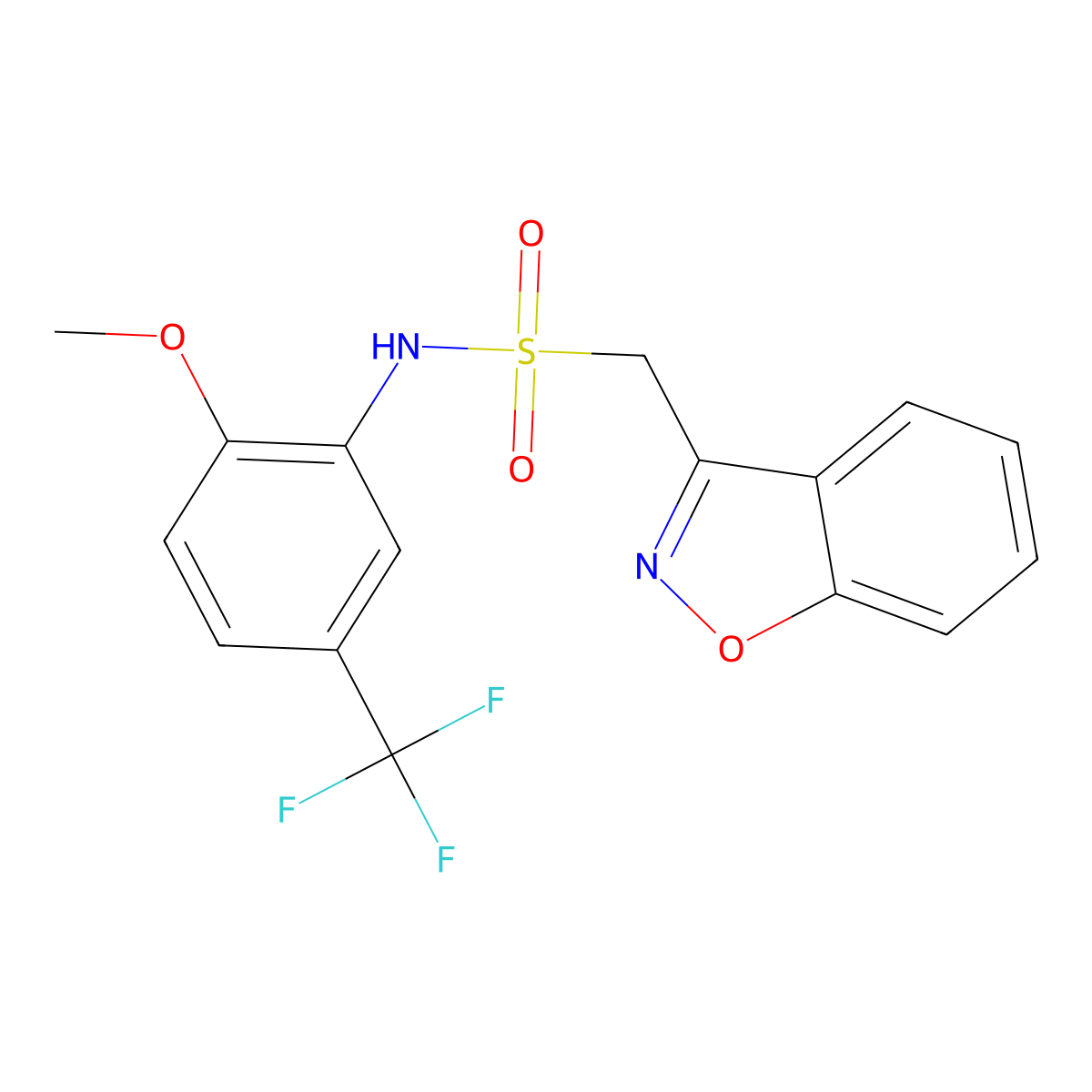 1-(benzo[d]isoxazol-3-yl)-N-(2-methoxy-5-(trifluoromethyl)phenyl)methanesulfonamide molecular structure, CAS 1797719-12-0