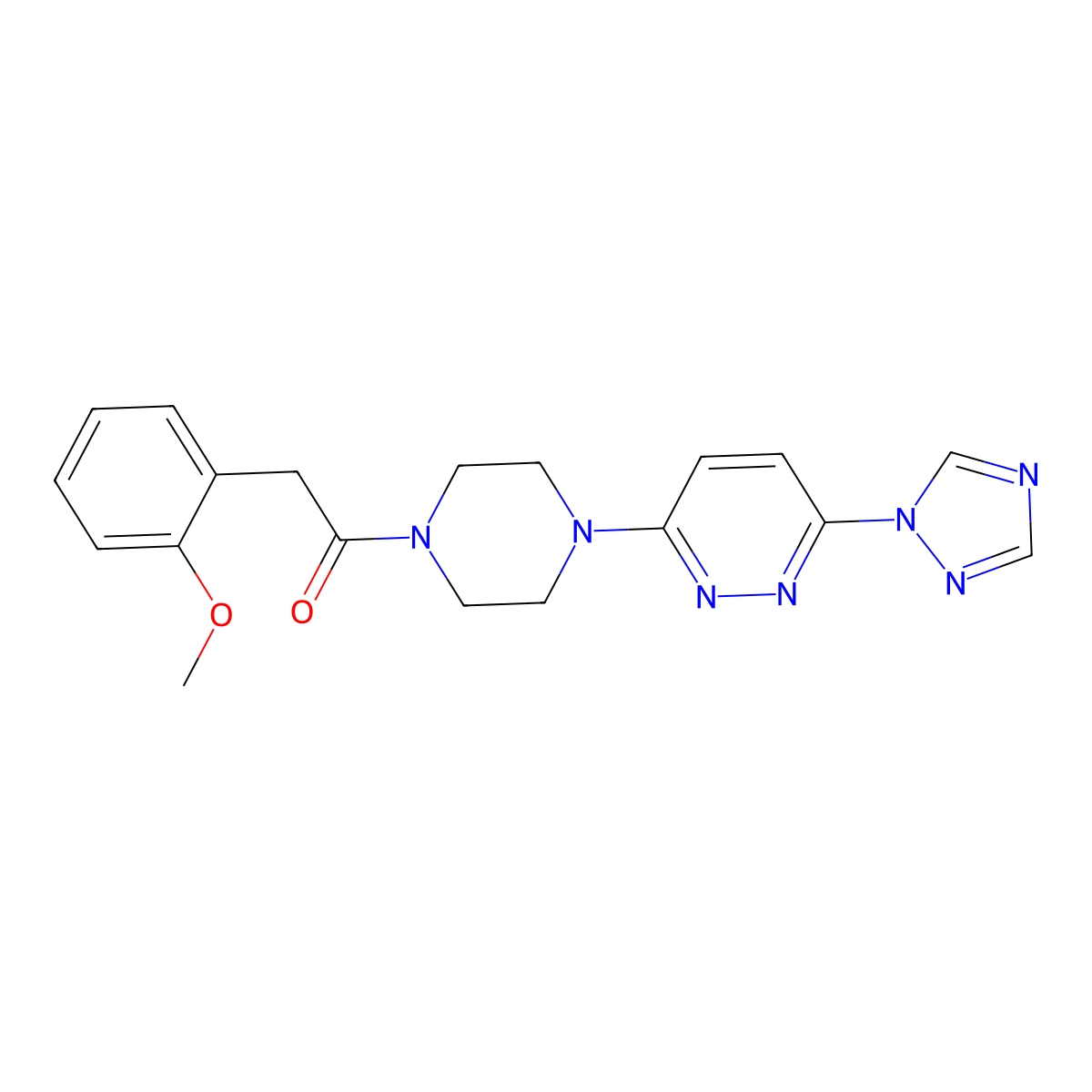1-(4-(6-(1H-1,2,4-triazol-1-yl)pyridazin-3-yl)piperazin-1-yl)-2-(2-methoxyphenyl)ethanone molecular structure, CAS 1797719-57-3