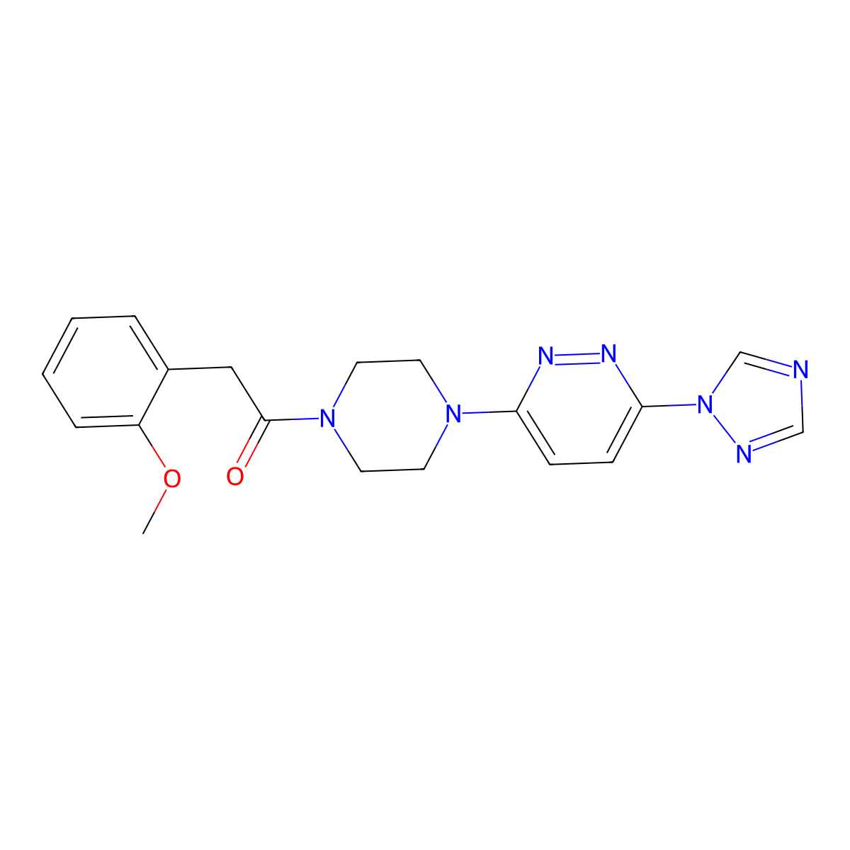 1-(4-(6-(1H-1,2,4-triazol-1-yl)pyridazin-3-yl)piperazin-1-yl)-2-(2-methoxyphenyl)ethanone molecular structure, CAS 1797719-57-3