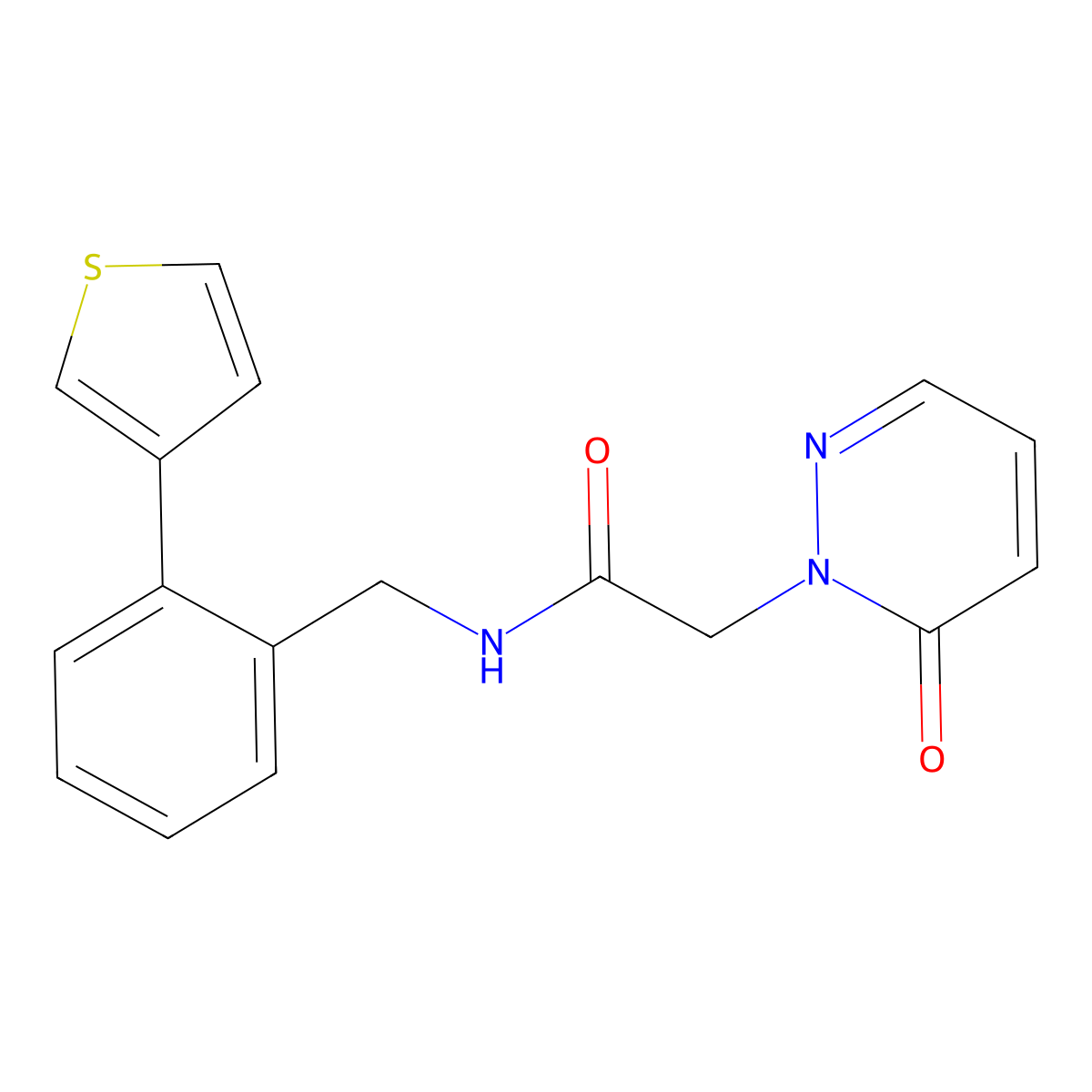 2-(6-oxopyridazin-1(6H)-yl)-N-(2-(thiophen-3-yl)benzyl)acetamide molecular structure, CAS 1797719-62-0