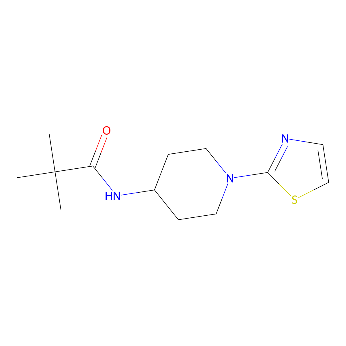 N-(1-(thiazol-2-yl)piperidin-4-yl)pivalamide molecular structure, CAS 1797720-21-8