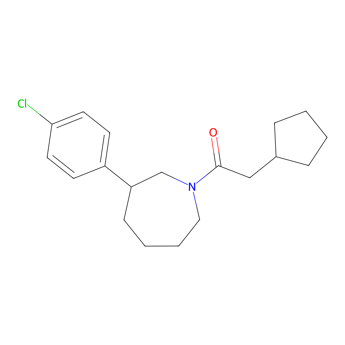 1-(3-(4-Chlorophenyl)azepan-1-yl)-2-cyclopentylethanone molecular structure, CAS 1797720-31-0