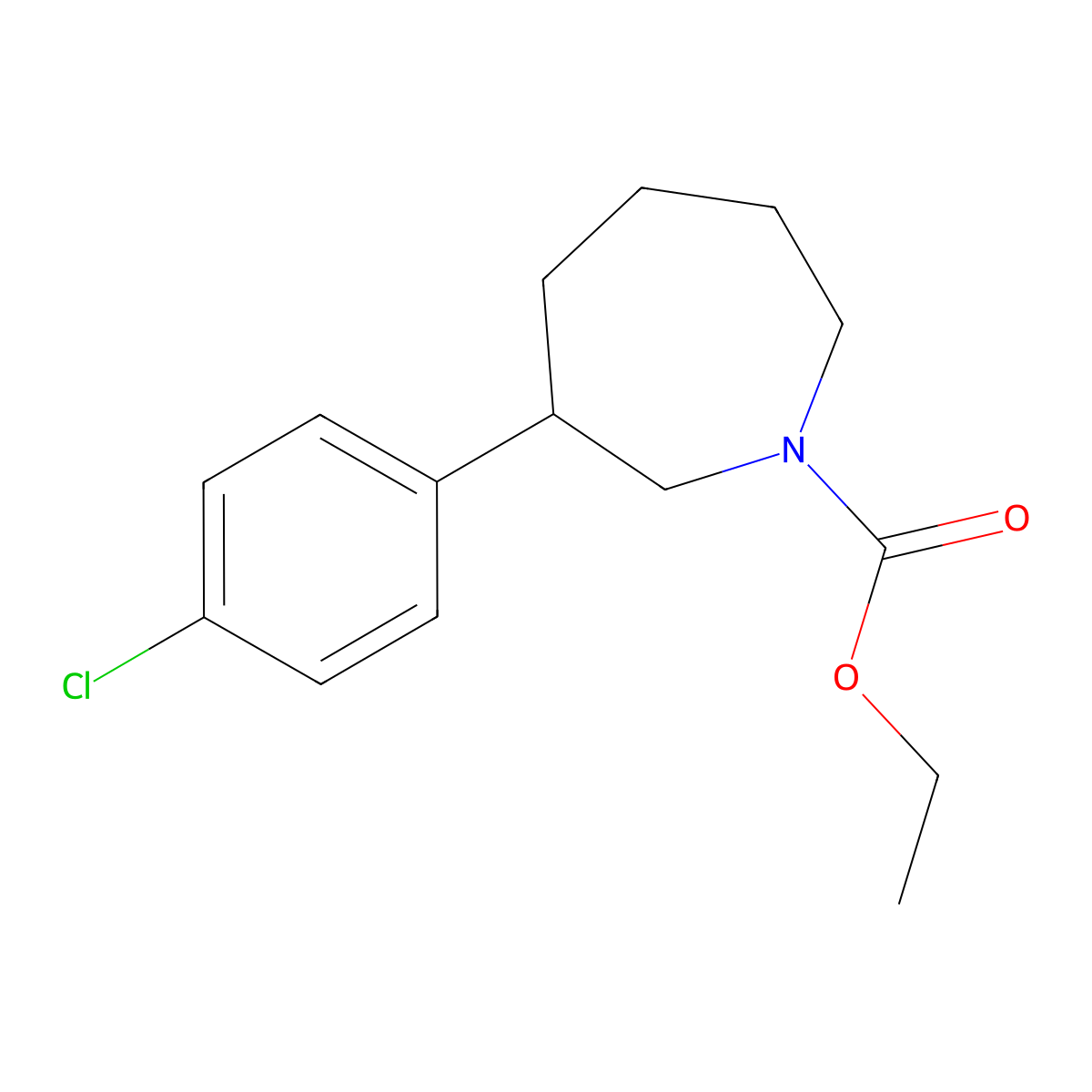 Ethyl 3-(4-chlorophenyl)azepane-1-carboxylate molecular structure, CAS 1797720-40-1