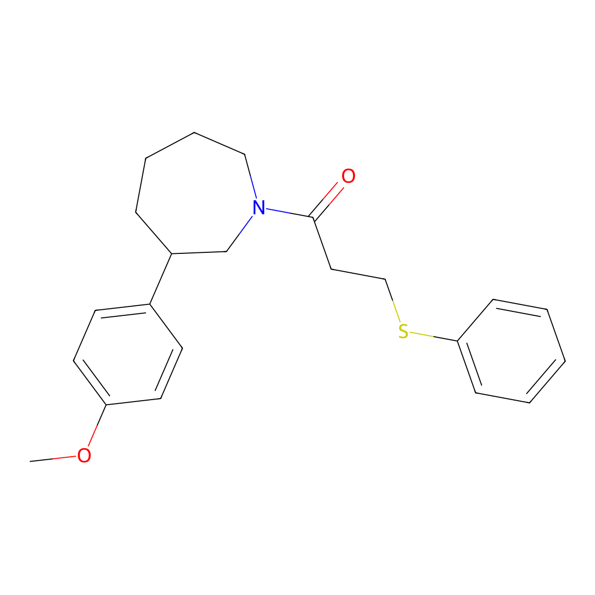 1-(3-(4-Methoxyphenyl)azepan-1-yl)-3-(phenylthio)propan-1-one molecular structure, CAS 1797720-47-8