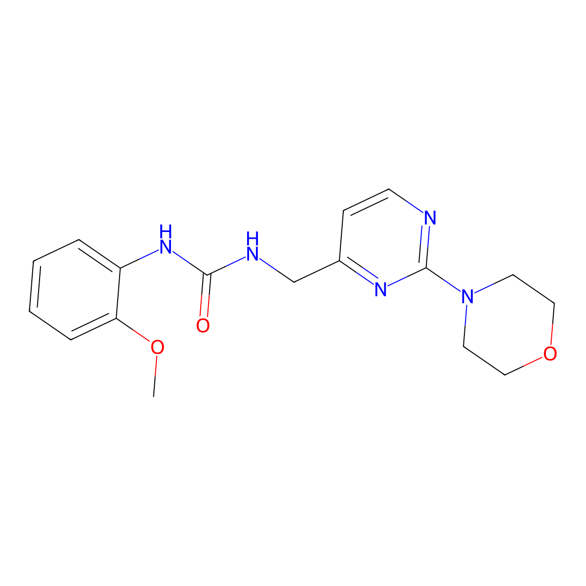 1-(2-Methoxyphenyl)-3-((2-morpholinopyrimidin-4-yl)methyl)urea molecular structure, CAS 1797720-49-0
