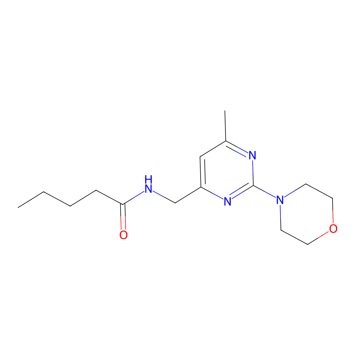N-((6-methyl-2-morpholinopyrimidin-4-yl)methyl)pentanamide molecular structure, CAS 1797720-71-8