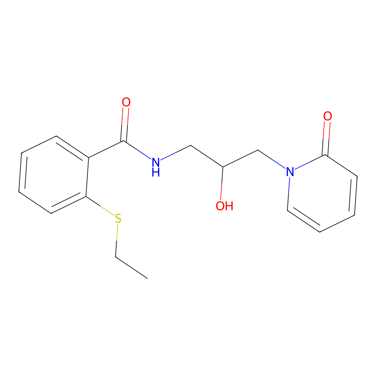 2-(ethylthio)-N-(2-hydroxy-3-(2-oxopyridin-1(2H)-yl)propyl)benzamide molecular structure, CAS 1797720-83-2