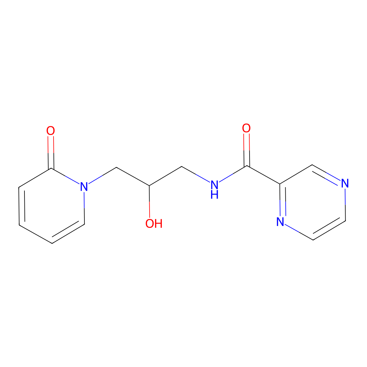 N-(2-hydroxy-3-(2-oxopyridin-1(2H)-yl)propyl)pyrazine-2-carboxamide molecular structure, CAS 1797720-94-5