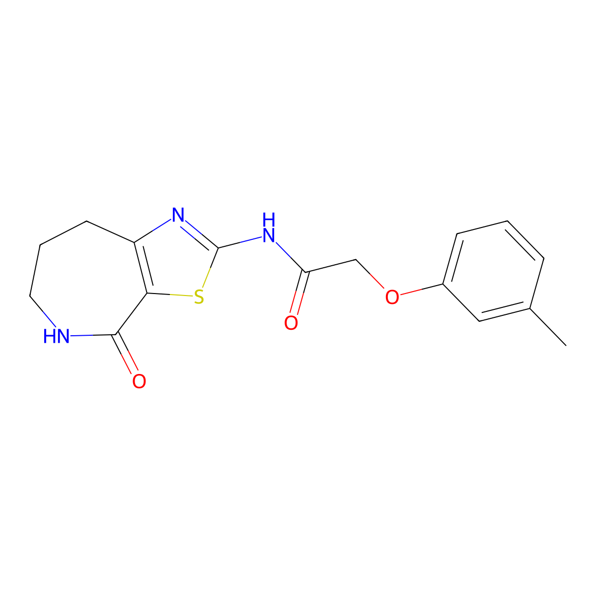 N-(4-oxo-5,6,7,8-tetrahydro-4H-thiazolo[5,4-c]azepin-2-yl)-2-(m-tolyloxy)acetamide molecular structure, CAS 1797721-16-4