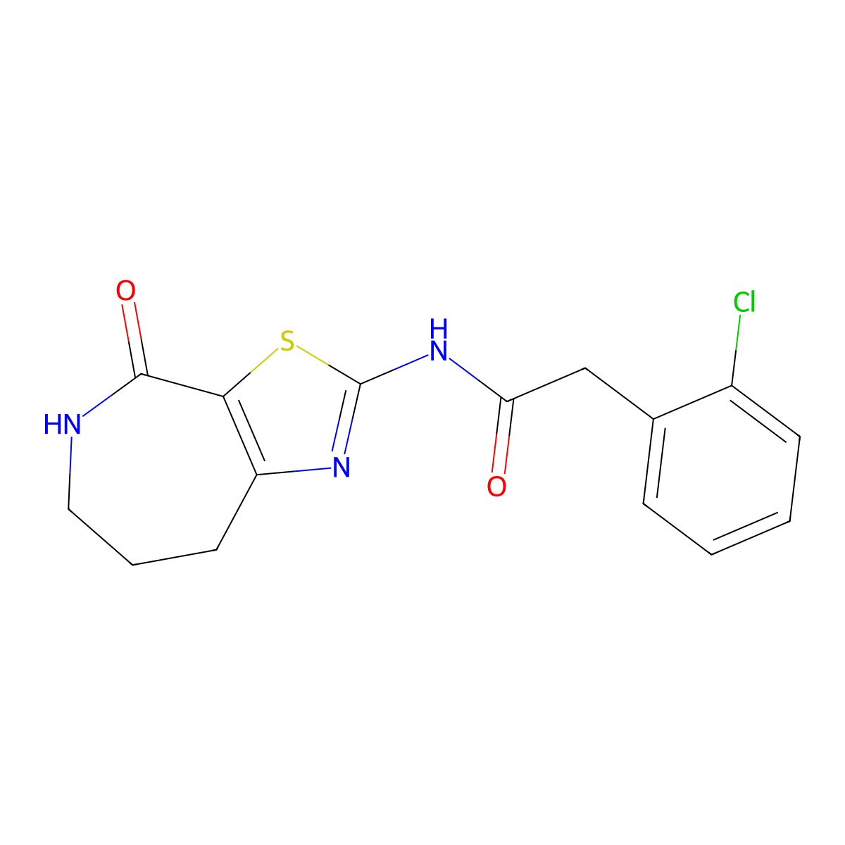 2-(2-chlorophenyl)-N-(4-oxo-5,6,7,8-tetrahydro-4H-thiazolo[5,4-c]azepin-2-yl)acetamide molecular structure, CAS 1797721-21-1