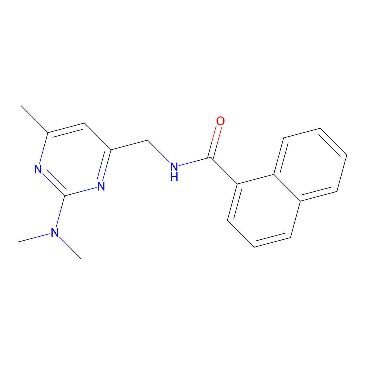 N-((2-(dimethylamino)-6-methylpyrimidin-4-yl)methyl)-1-naphthamide molecular structure, CAS 1797721-29-9