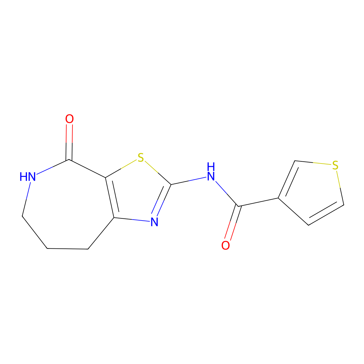 N-(4-oxo-5,6,7,8-tetrahydro-4H-thiazolo[5,4-c]azepin-2-yl)thiophene-3-carboxamide molecular structure, CAS 1797721-34-6