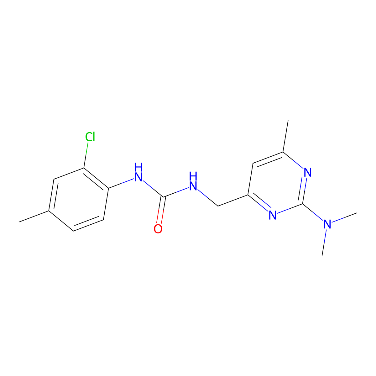 1-(2-Chloro-4-methylphenyl)-3-{[2-(dimethylamino)-6-methylpyrimidin-4-yl]methyl}urea molecular structure, CAS 1797721-50-6