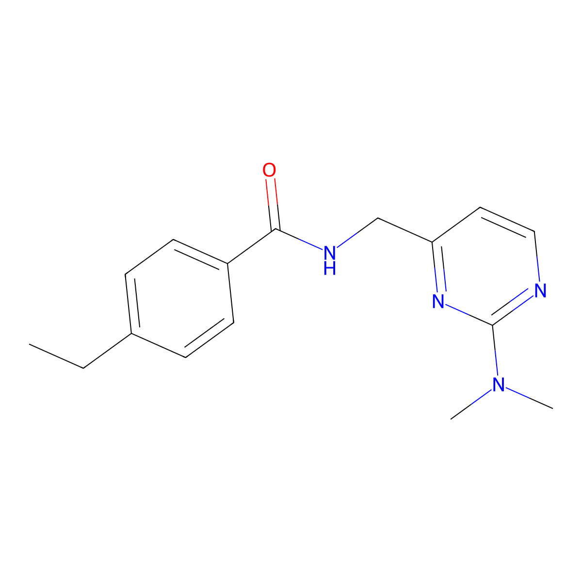 N-{[2-(dimethylamino)pyrimidin-4-yl]methyl}-4-ethylbenzamide molecular structure, CAS 1797722-00-9