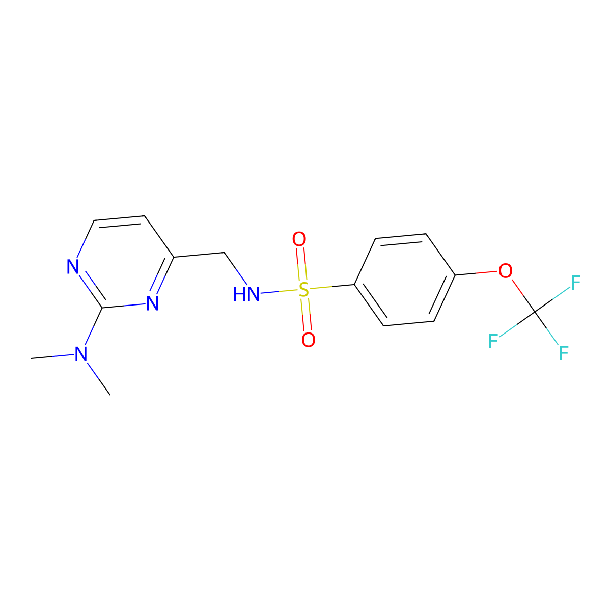 N-((2-(dimethylamino)pyrimidin-4-yl)methyl)-4-(trifluoromethoxy)benzenesulfonamide molecular structure, CAS 1797722-31-6