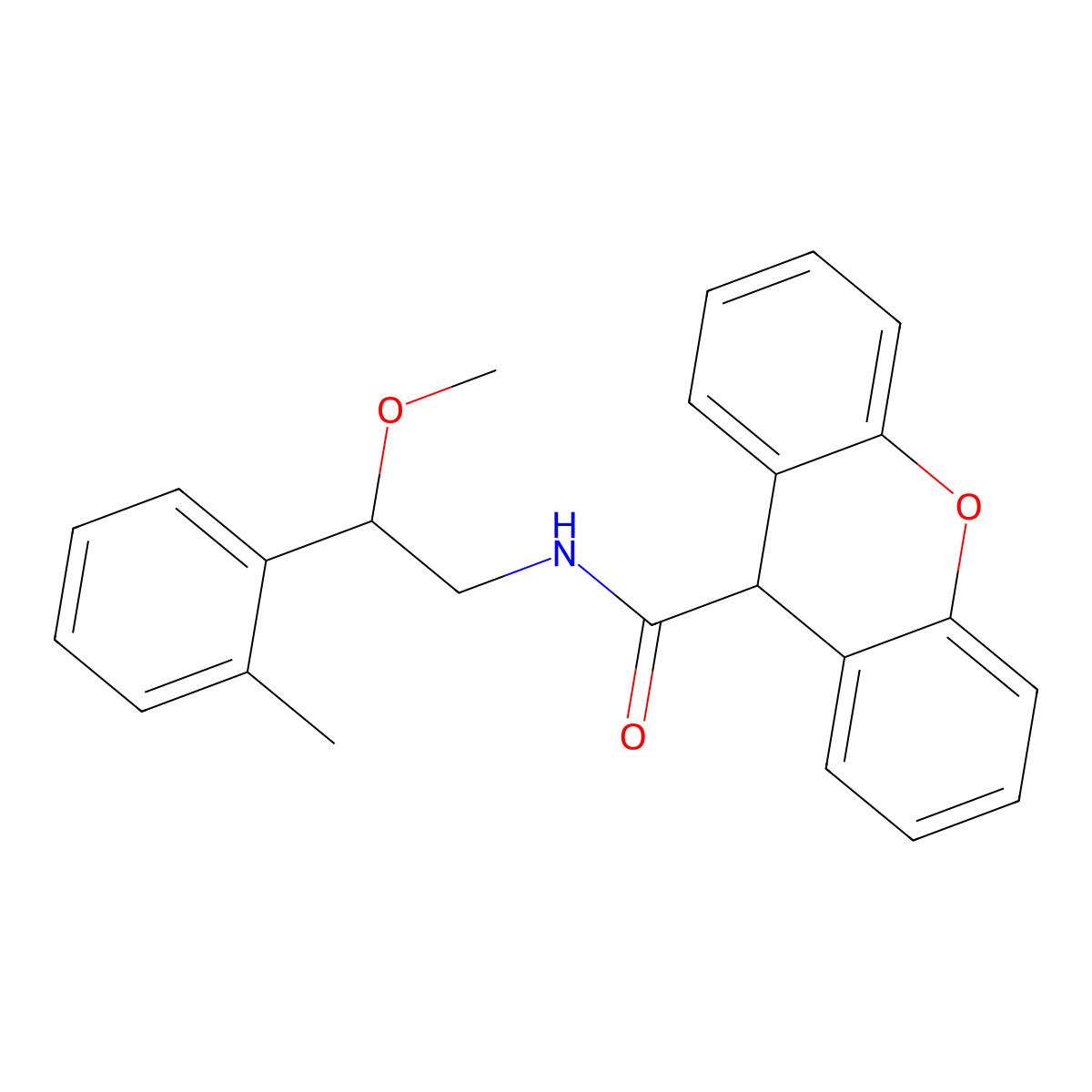 N-(2-methoxy-2-(o-tolyl)ethyl)-9H-xanthene-9-carboxamide molecular structure, CAS 1797722-57-6