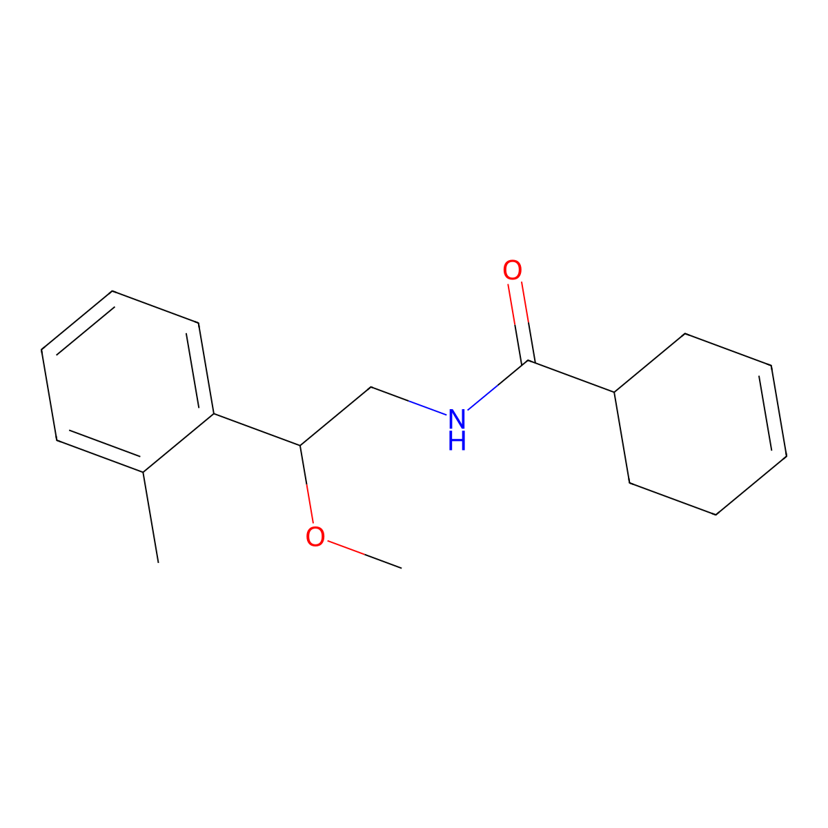 N-(2-methoxy-2-(o-tolyl)ethyl)cyclohex-3-enecarboxamide molecular structure, CAS 1797722-65-6