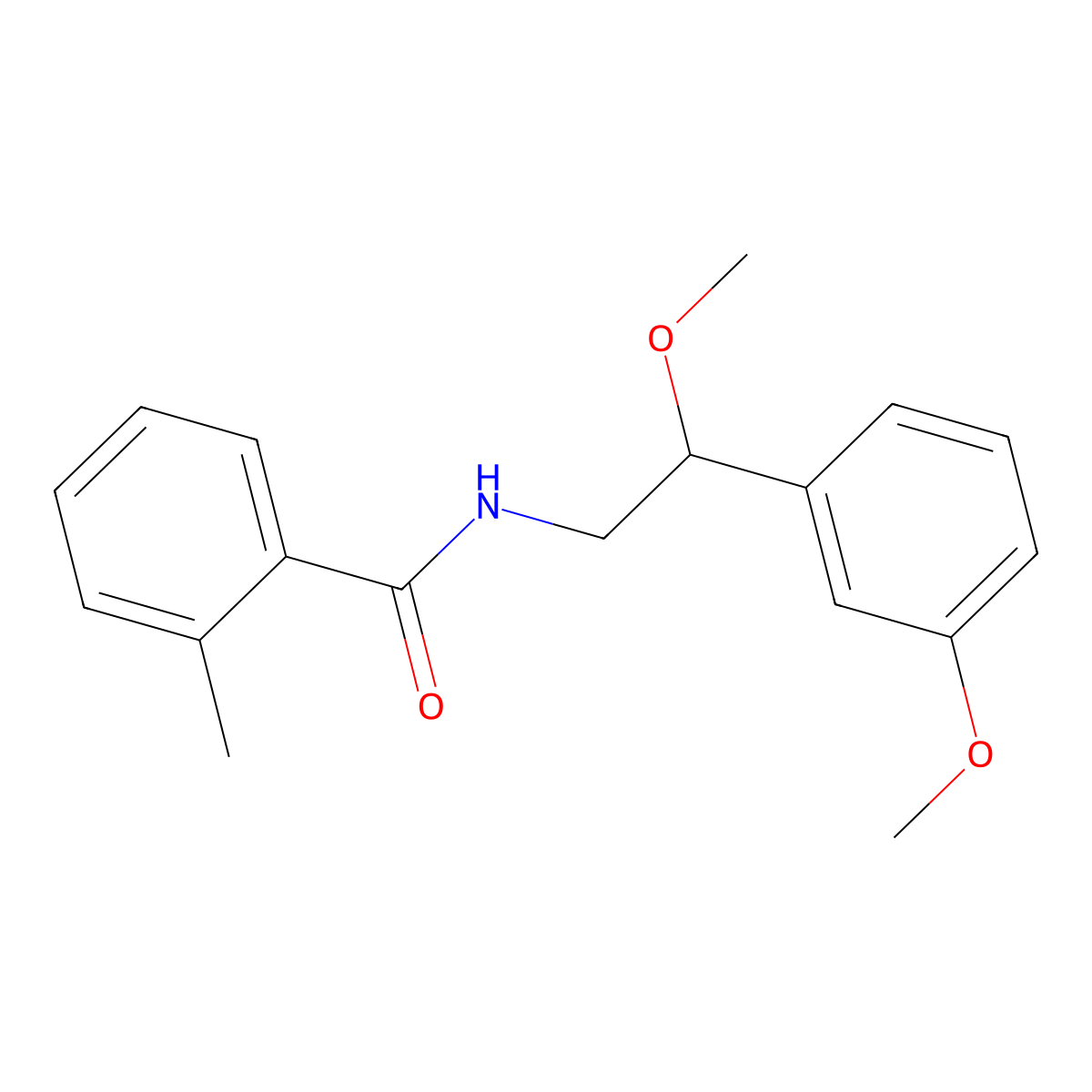 N-[2-methoxy-2-(3-methoxyphenyl)ethyl]-2-methylbenzamide molecular structure, CAS 1797722-84-9
