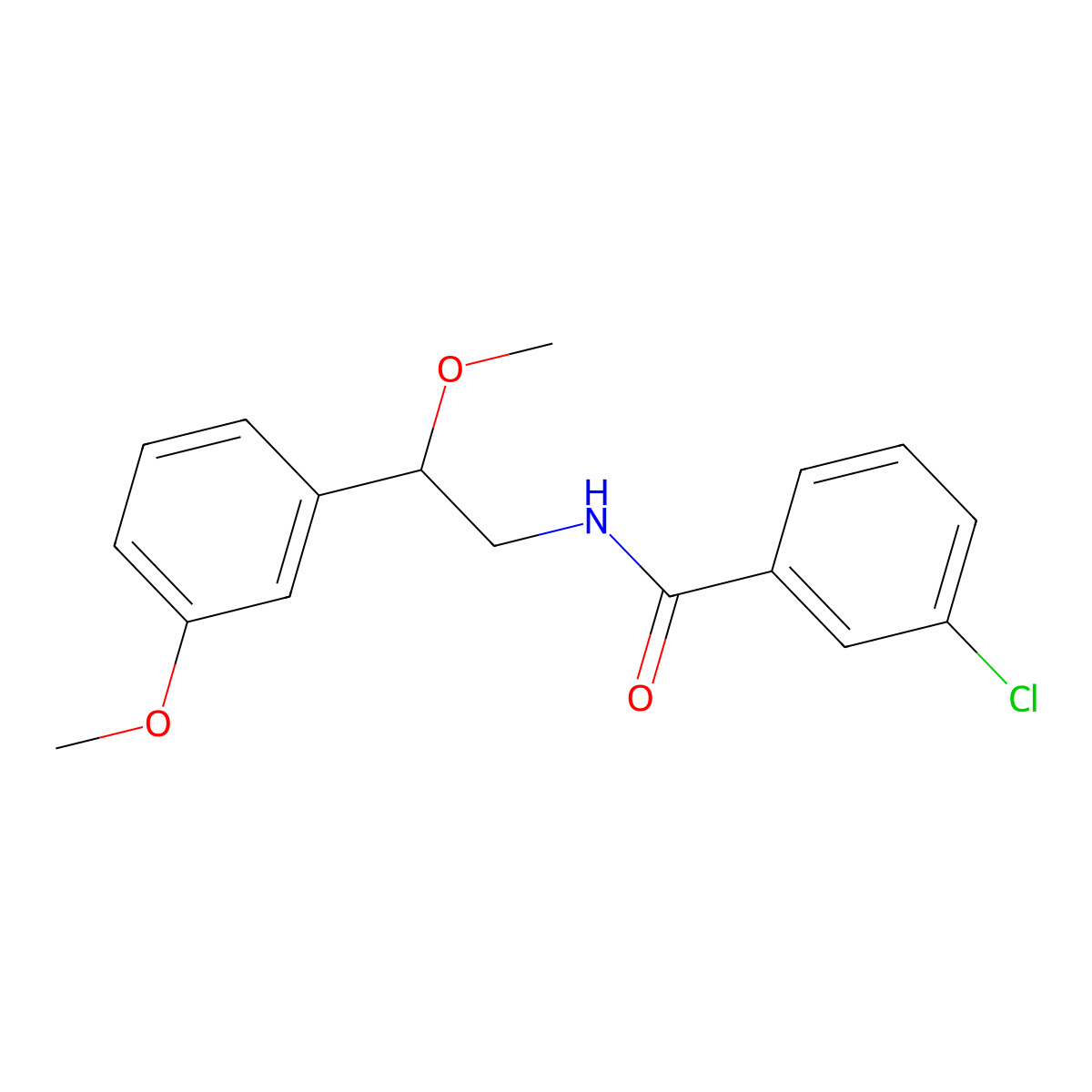 3-chloro-N-[2-methoxy-2-(3-methoxyphenyl)ethyl]benzamide molecular structure, CAS 1797722-85-0