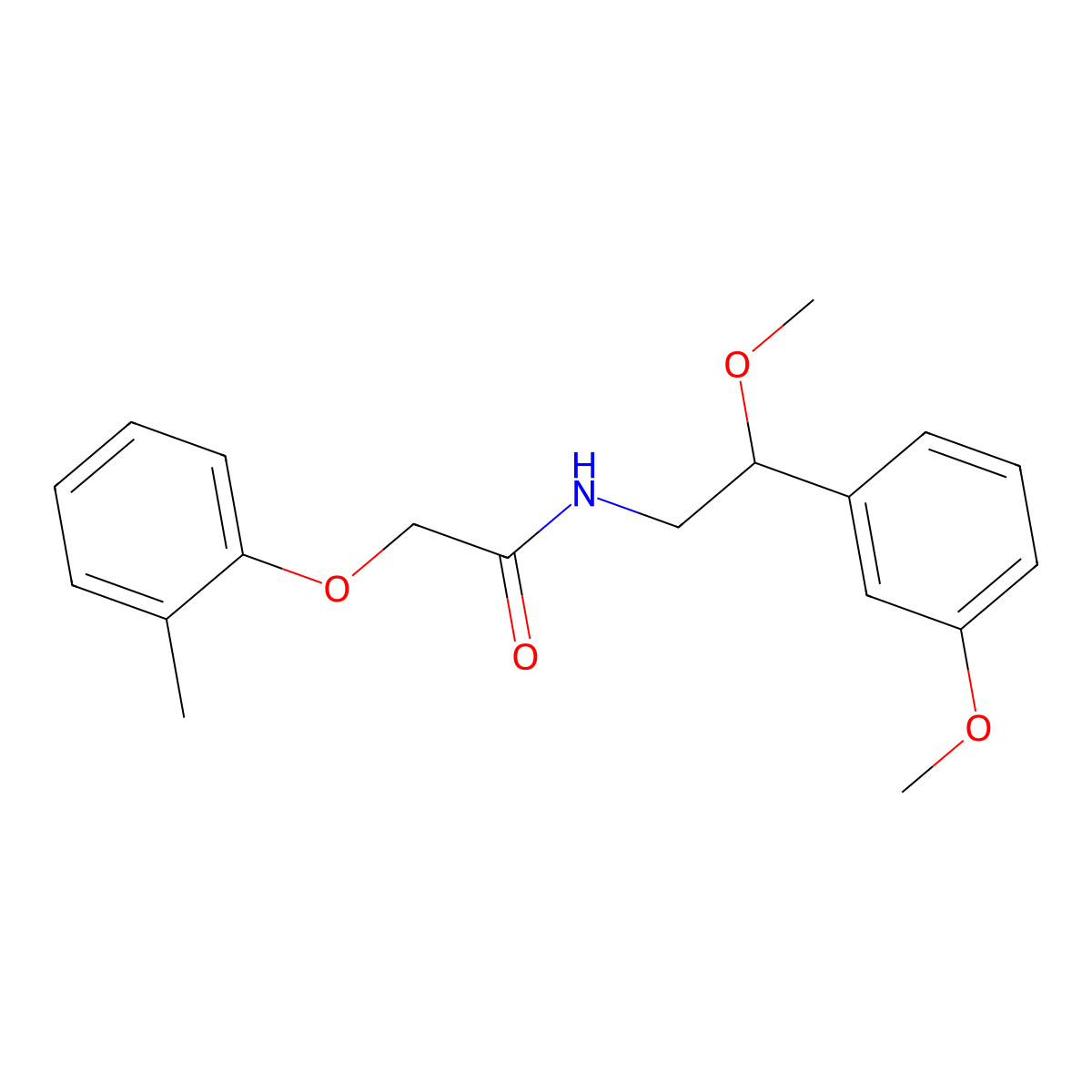 N-(2-methoxy-2-(3-methoxyphenyl)ethyl)-2-(o-tolyloxy)acetamide molecular structure, CAS 1797722-94-1
