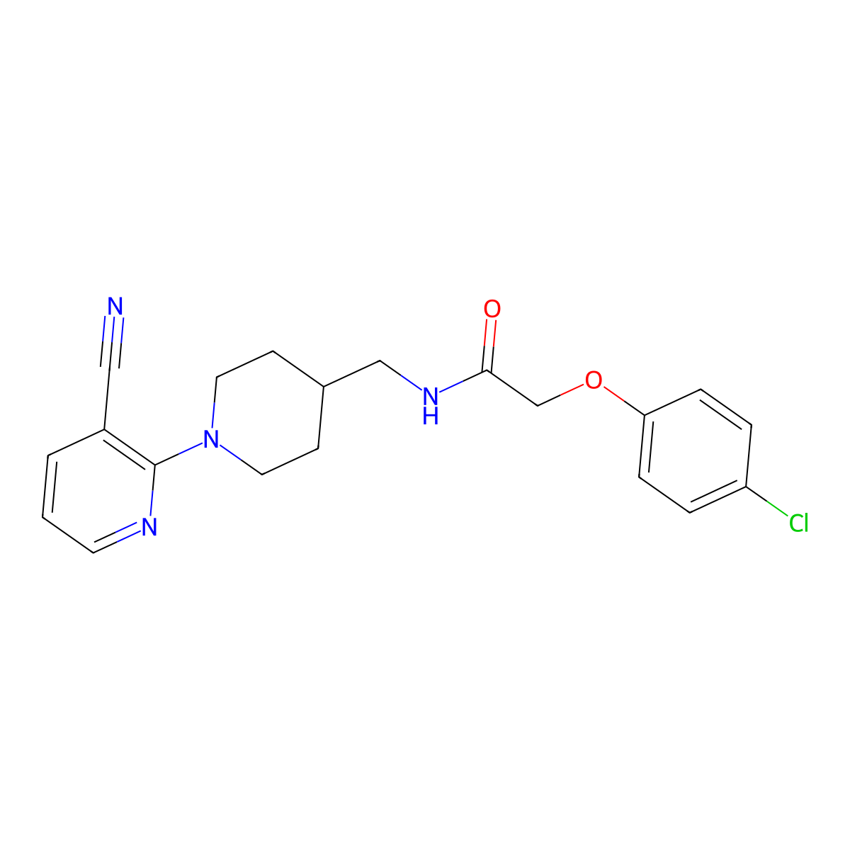 2-(4-chlorophenoxy)-N-((1-(3-cyanopyridin-2-yl)piperidin-4-yl)methyl)acetamide molecular structure, CAS 1797725-10-0
